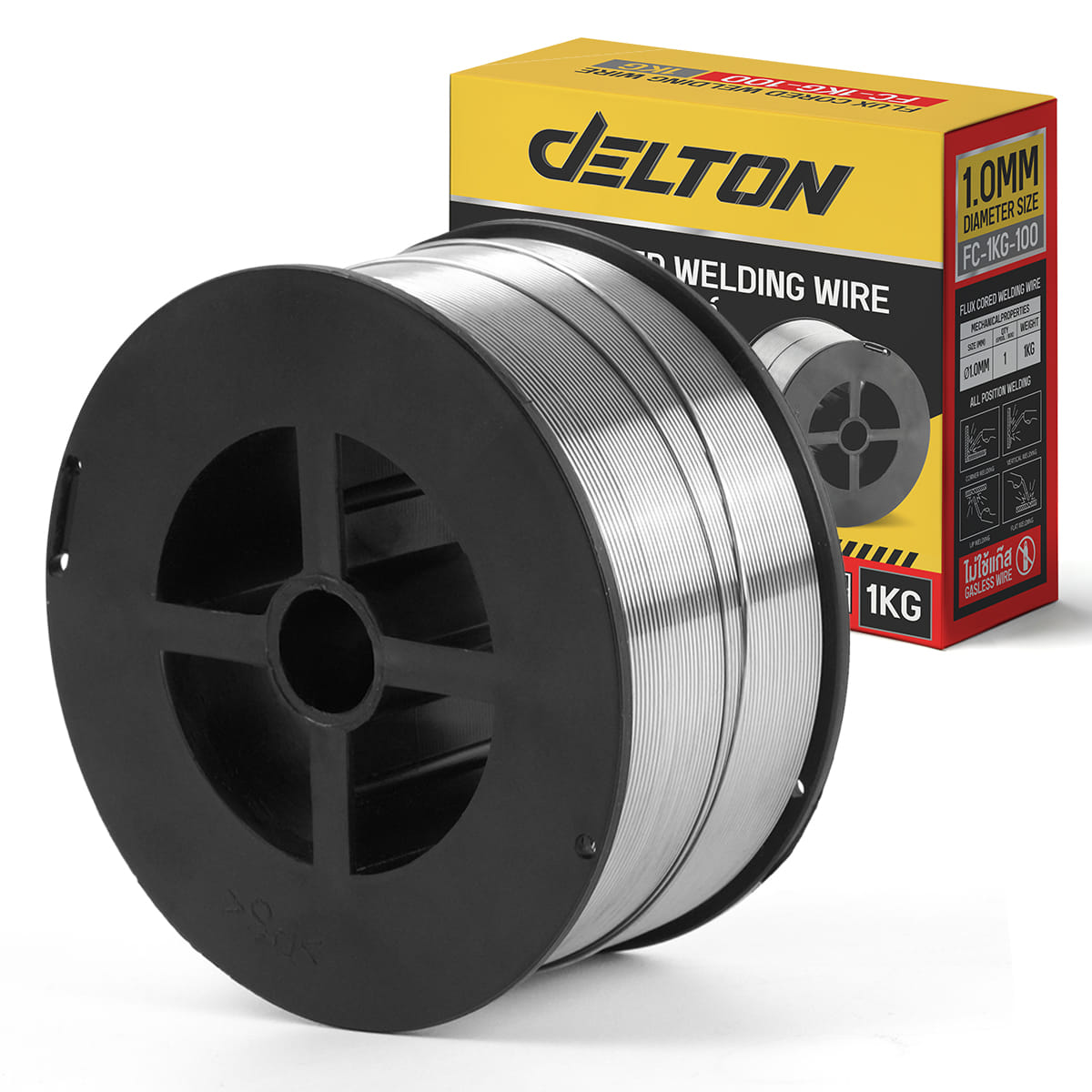ลวดเชื่อมฟลักซ์คอร์ DELTON 1.0 mm ม้วน 1 กก.